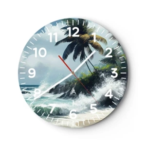 Horloge murale - Pendule murale - Sur une côte tropicale - 40x40 cm