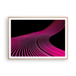 Affiche dans un chêne clair - Poster - Avenue de lumière - 100x70 cm