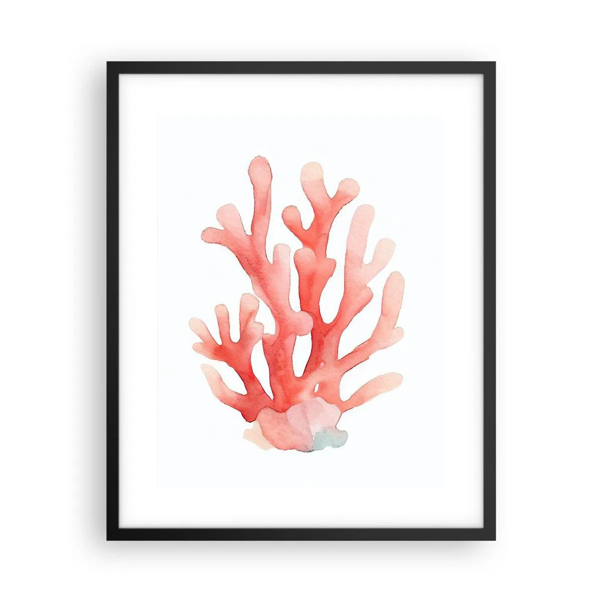 Affiche dans un cadre noir - Poster - Corail couleur corail - 40x50 cm