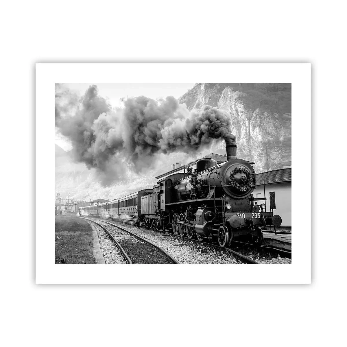 Affiche - Poster - Attend à la gare... - 50x40 cm