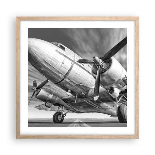 Affiche dans un chêne clair - Poster - Toujours prêt à voler - 50x50 cm