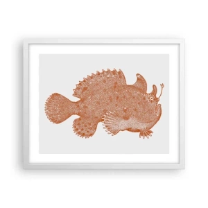 Affiche dans un cadre blanc - Poster - Et pourtant un poisson - 50x40 cm