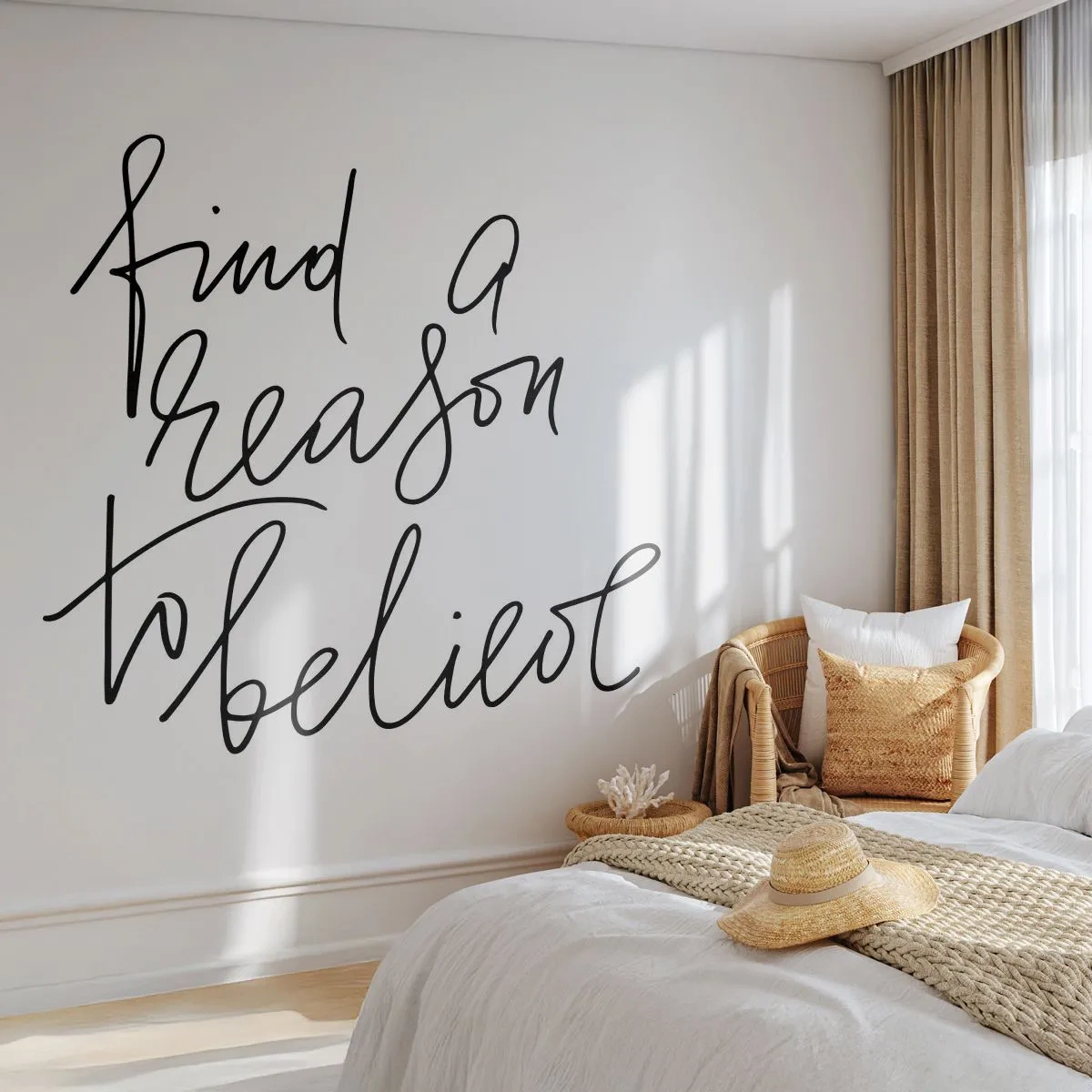 Papier Peint Photo Premium Sand - Citation inspirante - 100x70cm - C'est possible - Décoration murale moderne pour le salon et la chambre ARTTOR