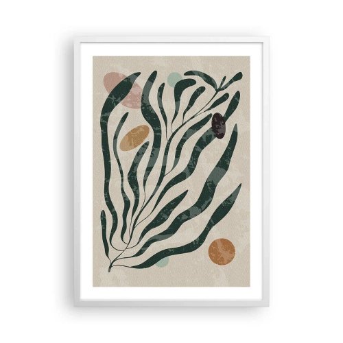 Affiche dans un cadre blanc - Poster - Parmi la verdure - 50x70 cm