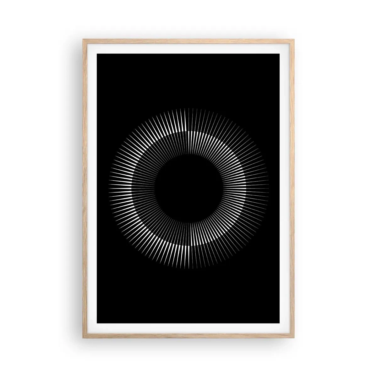 Affiche dans un chêne clair - Poster - Soleil noir - 70x100 cm