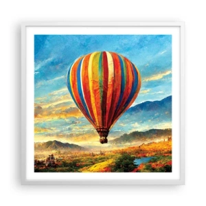 Affiche dans un cadre blanc - Poster - Dans le silence on voit mieux - 60x60 cm