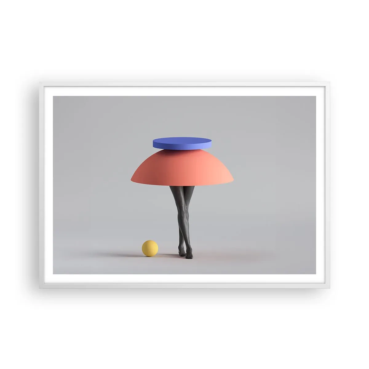 Affiche dans un cadre blanc - Poster - Composition surréaliste - 100x70 cm