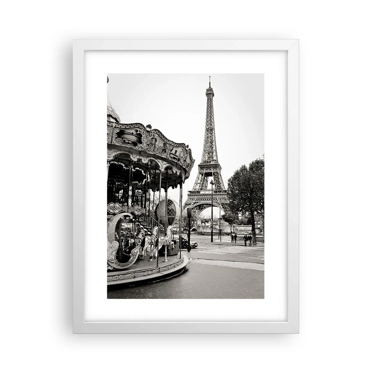 Affiche dans un cadre blanc - Poster - Aussi amusant, ce n'est qu'à Paris - 30x40 cm