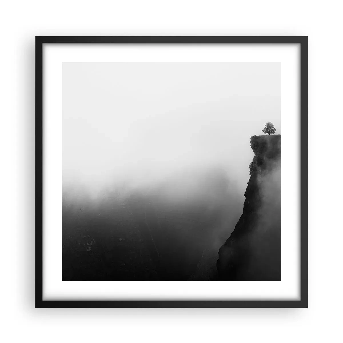 Affiche dans un cadre noir - Poster - Au bord du monde - 50x50 cm