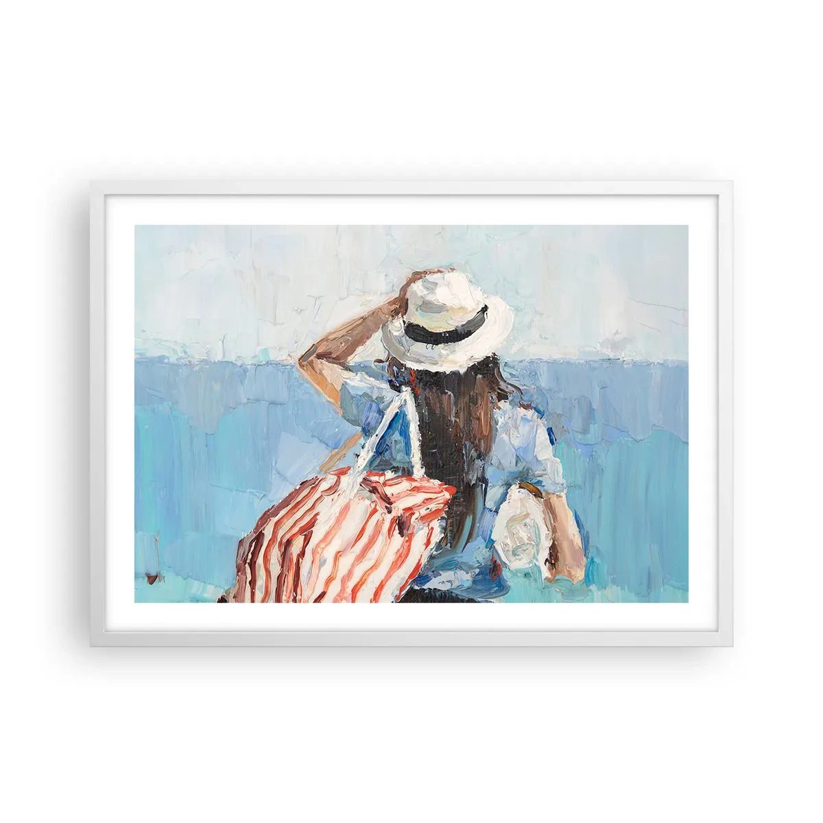Affiche dans un cadre blanc - Poster - Bienvenue à vos vacances - 70x50 cm