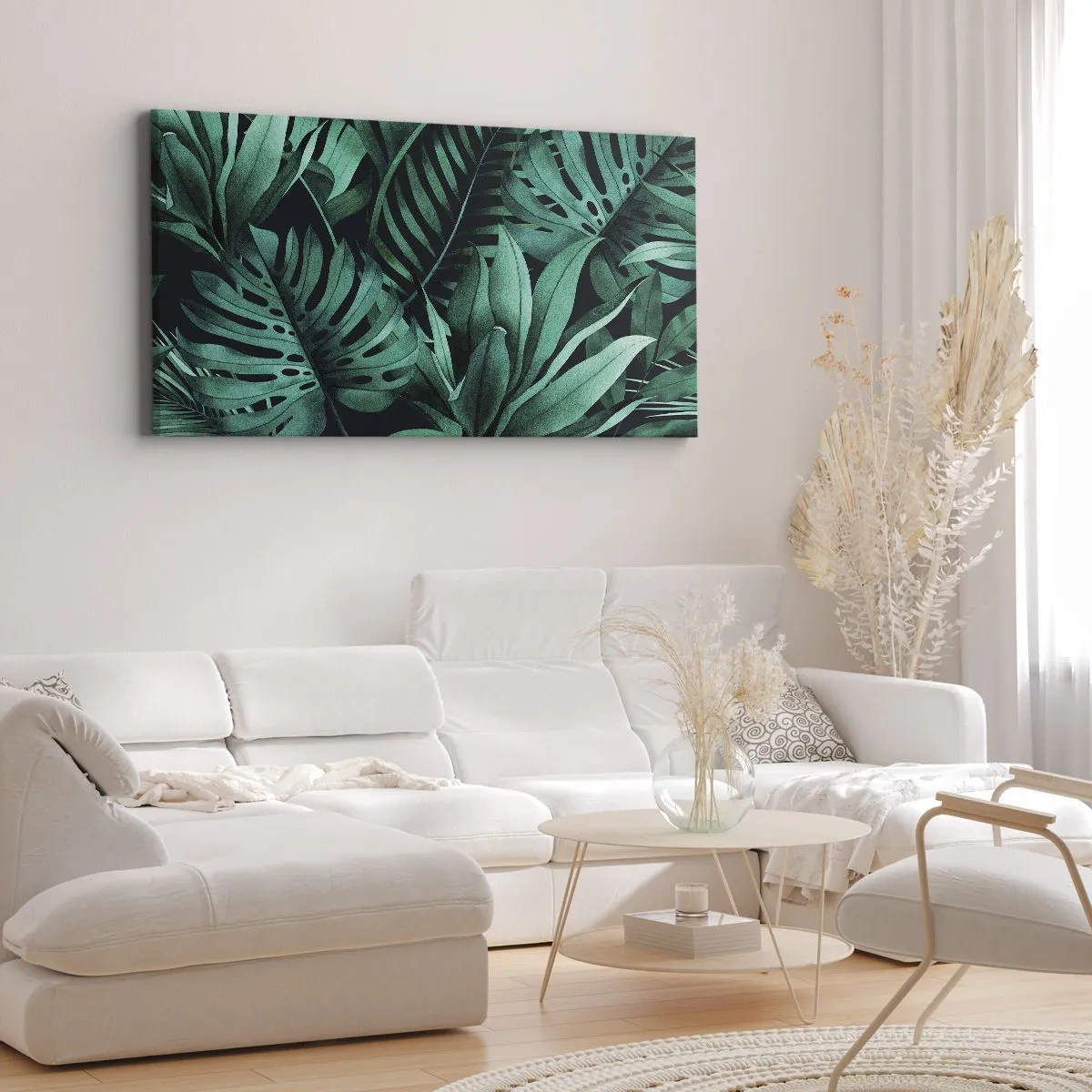 Impression sur toile - Image sur toile - Profondeur du vert tropical - 90x30 cm