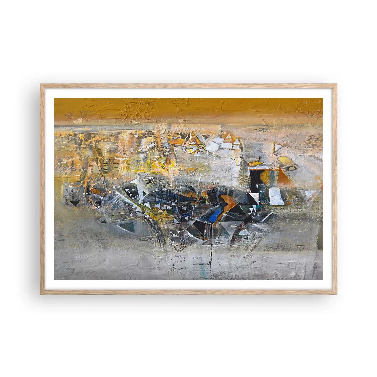 Affiche dans un chêne clair - Poster - Tout se met en place - 100x70 cm