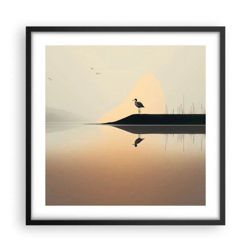 Affiche dans un cadre noir - Poster - Le seigneur du lac - 50x50 cm