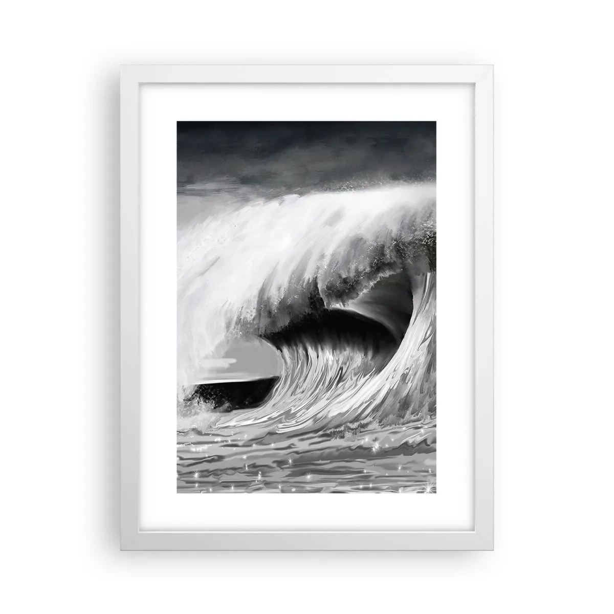 Affiche dans un cadre blanc - Poster - La colère de l'océan - 30x40 cm