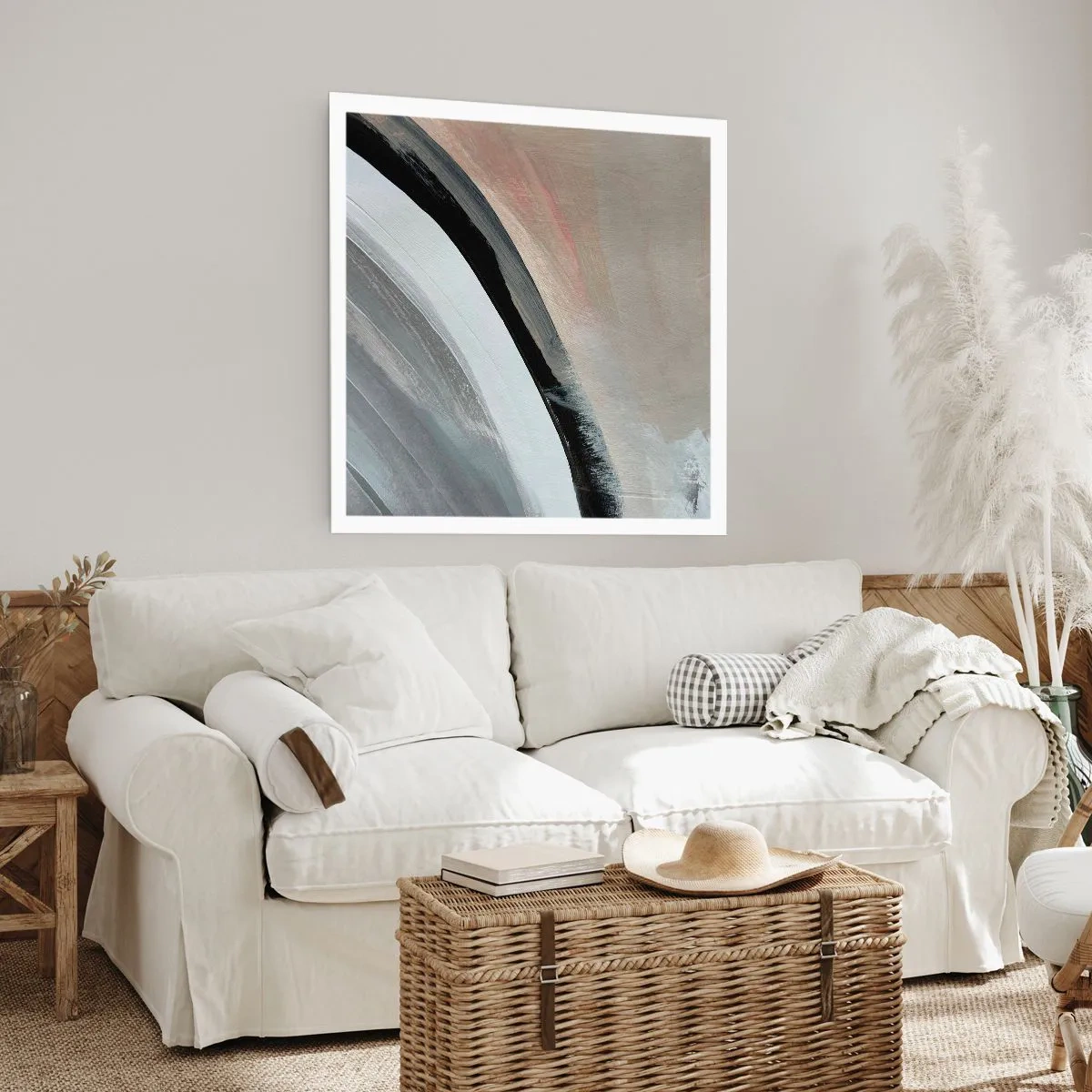 Affiche - Poster - Composition : arc de noir et gris - 30x30 cm