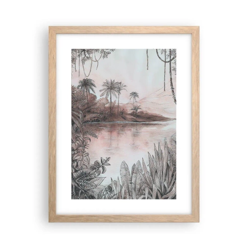 Affiche dans un chêne clair - Poster - Journal d'un explorateur du XIXe siècle - 30x40 cm