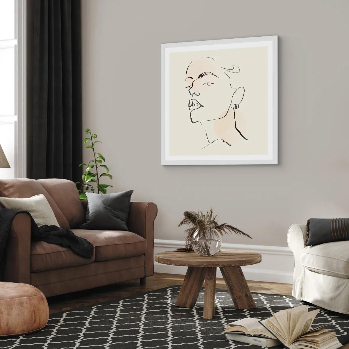 Affiche dans un cadre blanc - Poster - Regard fier - 40x40 cm