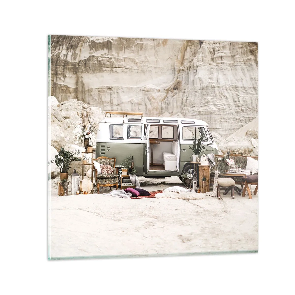 Impression sur verre - Image sur verre - Il est temps de commencer le voyage - 40x40 cm