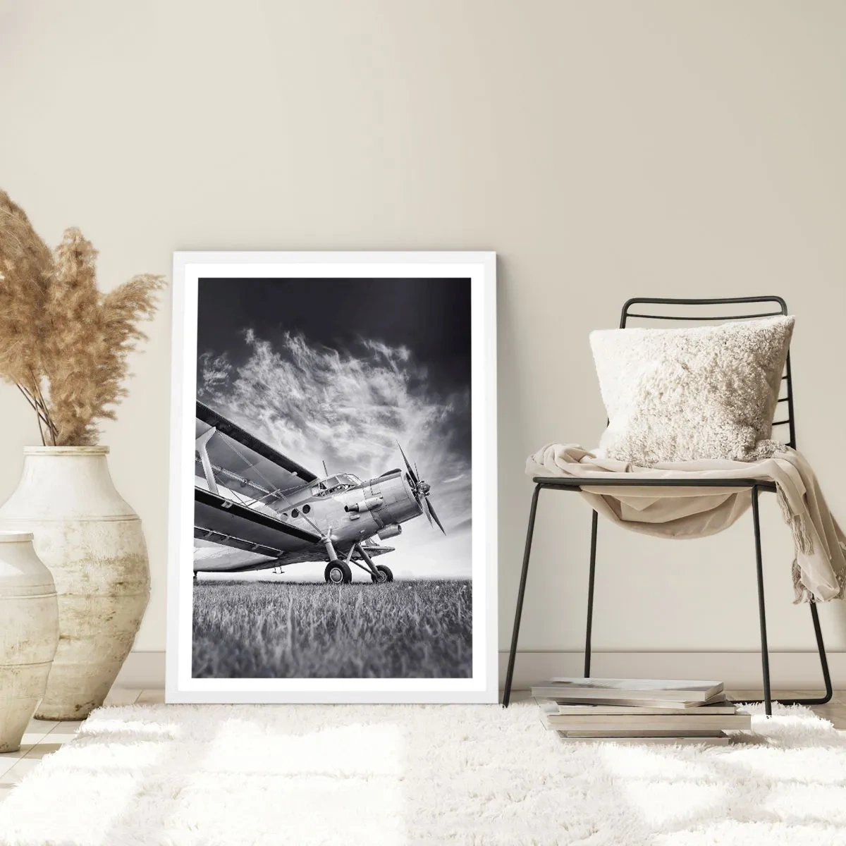 Affiche dans un cadre blanc - Poster - Le pèlerin ailé - 70x100 cm