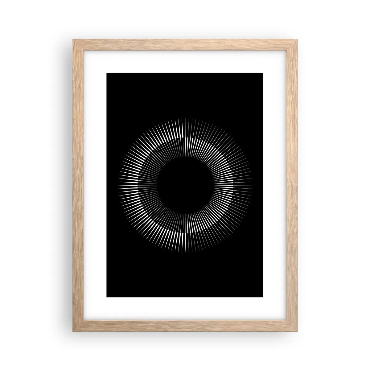 Affiche dans un chêne clair - Poster - Soleil noir - 30x40 cm