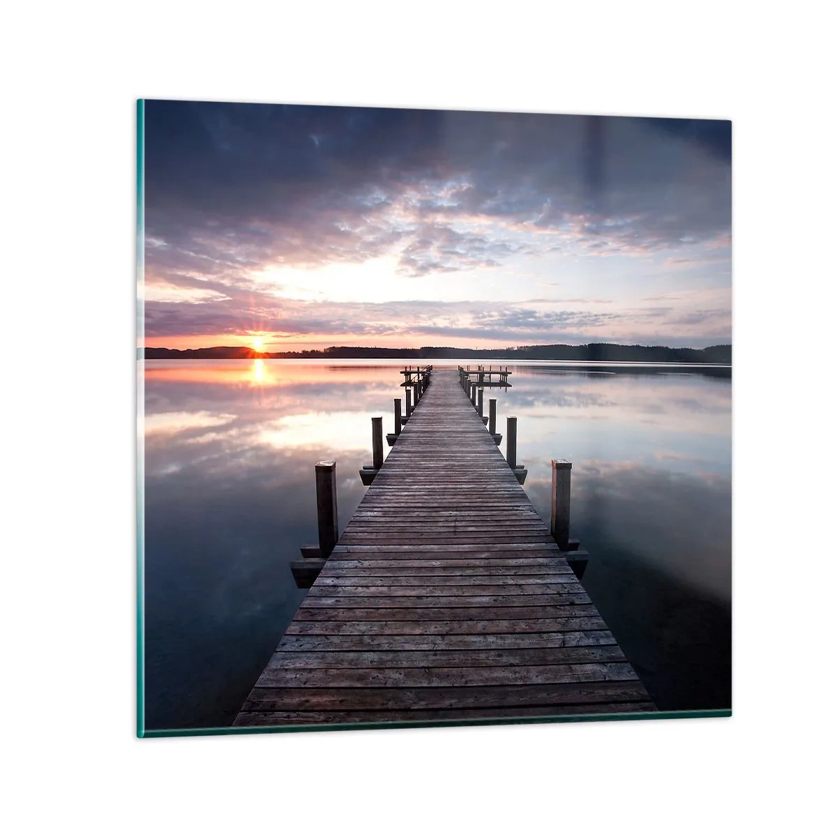 Impression sur verre - Image sur verre - Une frontière tranquille entre le jour et la nuit - 30x30 cm