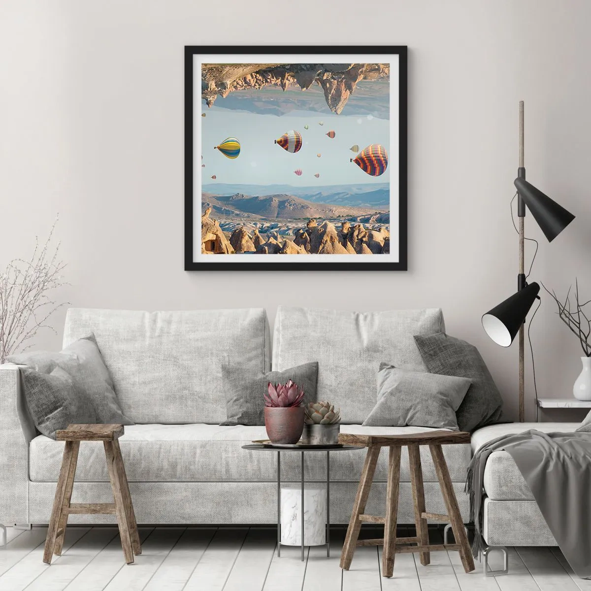 Affiche dans un cadre noir - Poster - Ici, tout est possible - 60x60 cm