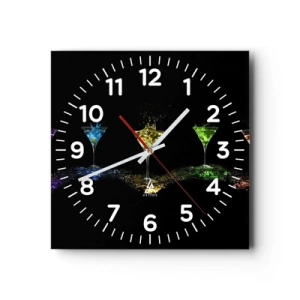 Horloge murale - Pendule murale - Couleurs de joie en verre de cristal - 30x30 cm