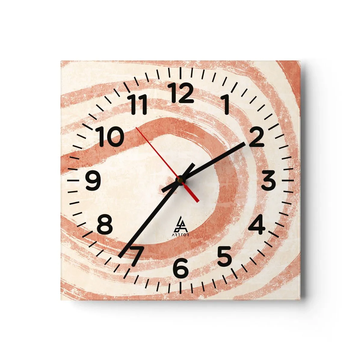 Horloge murale - Pendule murale - Cercles de corail – composition - 40x40 cm
