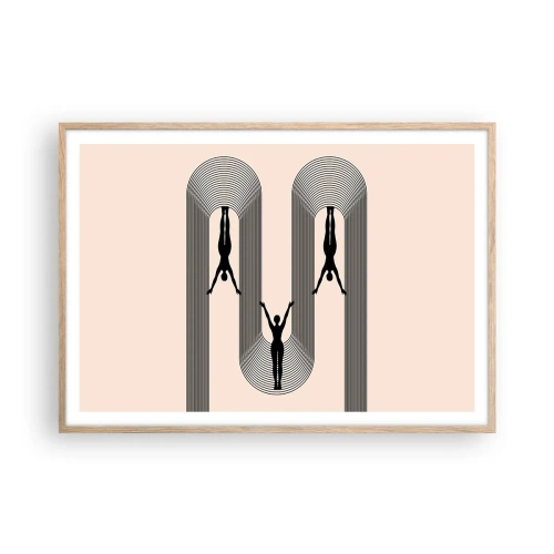 Affiche dans un chêne clair - Poster - Les jambes en l’air - 100x70 cm