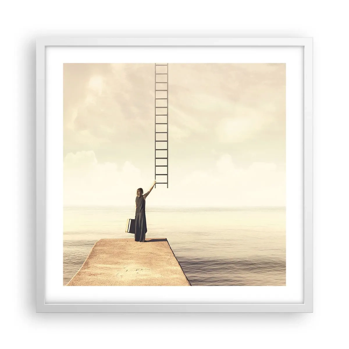 Affiche dans un cadre blanc - Poster - Voyage magique - 50x50 cm