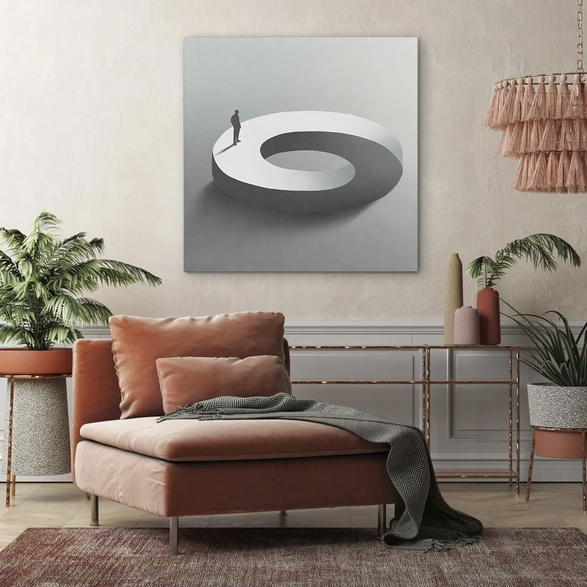 Impression sur toile - Image sur toile - Et sois intelligent ici - 40x40 cm