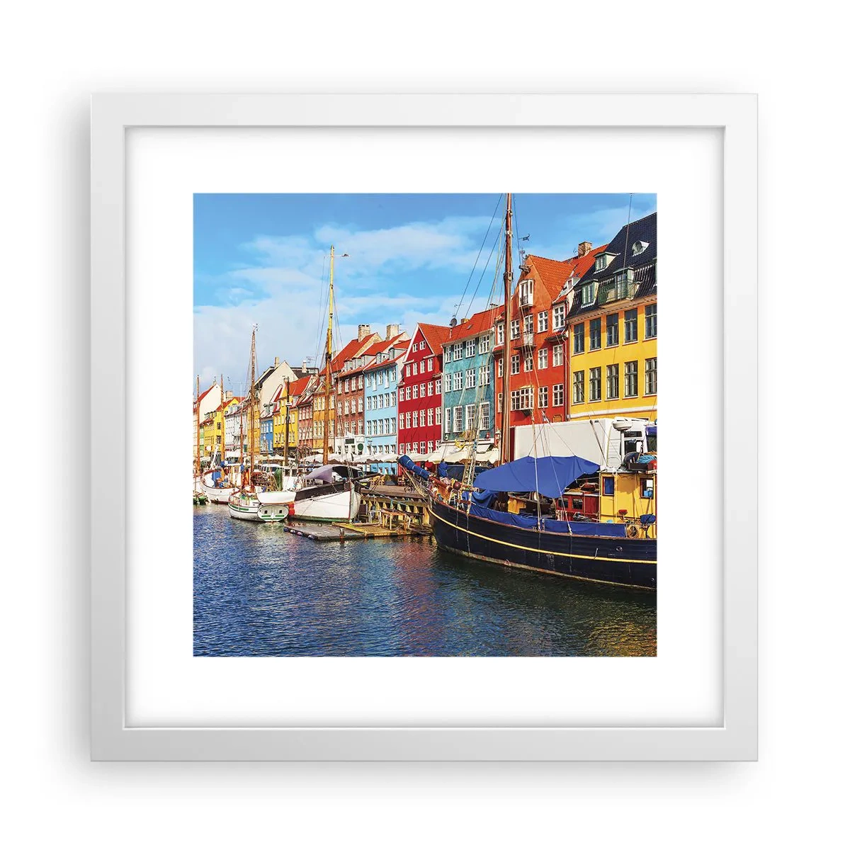 Affiche dans un cadre blanc - Poster - Quai joyeux - 30x30 cm