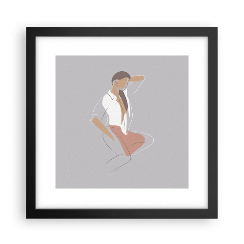 Affiche dans un cadre noir - Poster - Contour gracieux - 30x30 cm