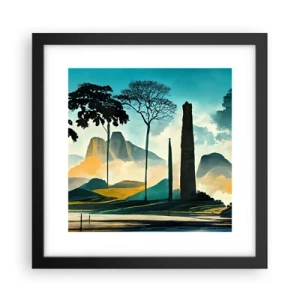 Affiche dans un cadre noir - Poster - Toujours de plus en plus haut - 30x30 cm