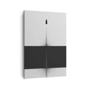 Impression sur toile - Image sur toile - Un projectile symbolique dans un style minimaliste et abstrait. - 70x100cm - Droit au but - Décoration murale moderne pour le salon et la chambre ARTTOR