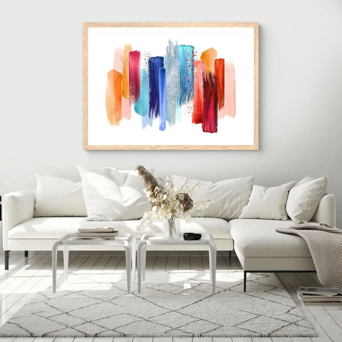 Affiche dans un chêne clair - Poster - En haut et en bas - 50x40 cm