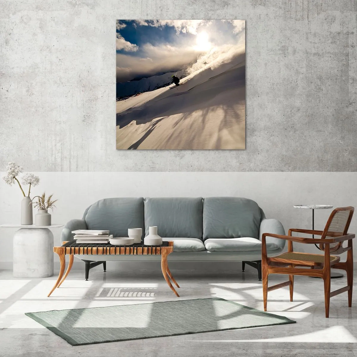 Impression sur verre - Image sur verre - Défi montagne accepté - 60x60 cm