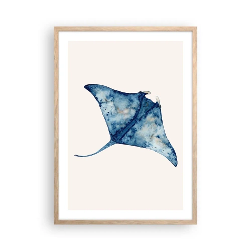 Affiche dans un chêne clair - Poster - La vie en bleu - 50x70 cm