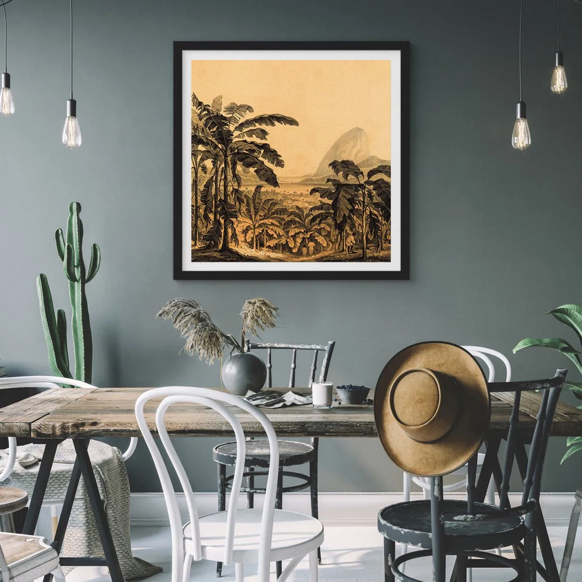 Affiche dans un cadre noir - Poster - Dans un climat colonial - 40x40 cm