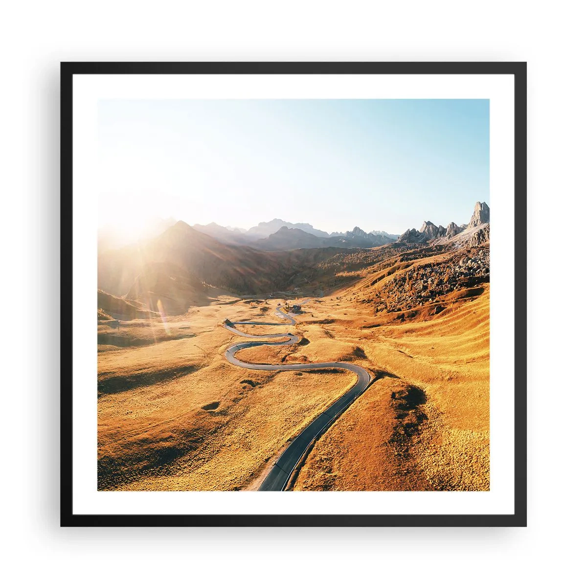 Affiche dans un cadre noir - Poster - Dans une vallée dorée - 60x60 cm