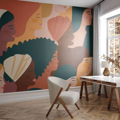 Papier Peint Autocollant Deluxe Sticker - Uniquement la féminité - Femme, Art moderne, Afrique - 400x280 cm