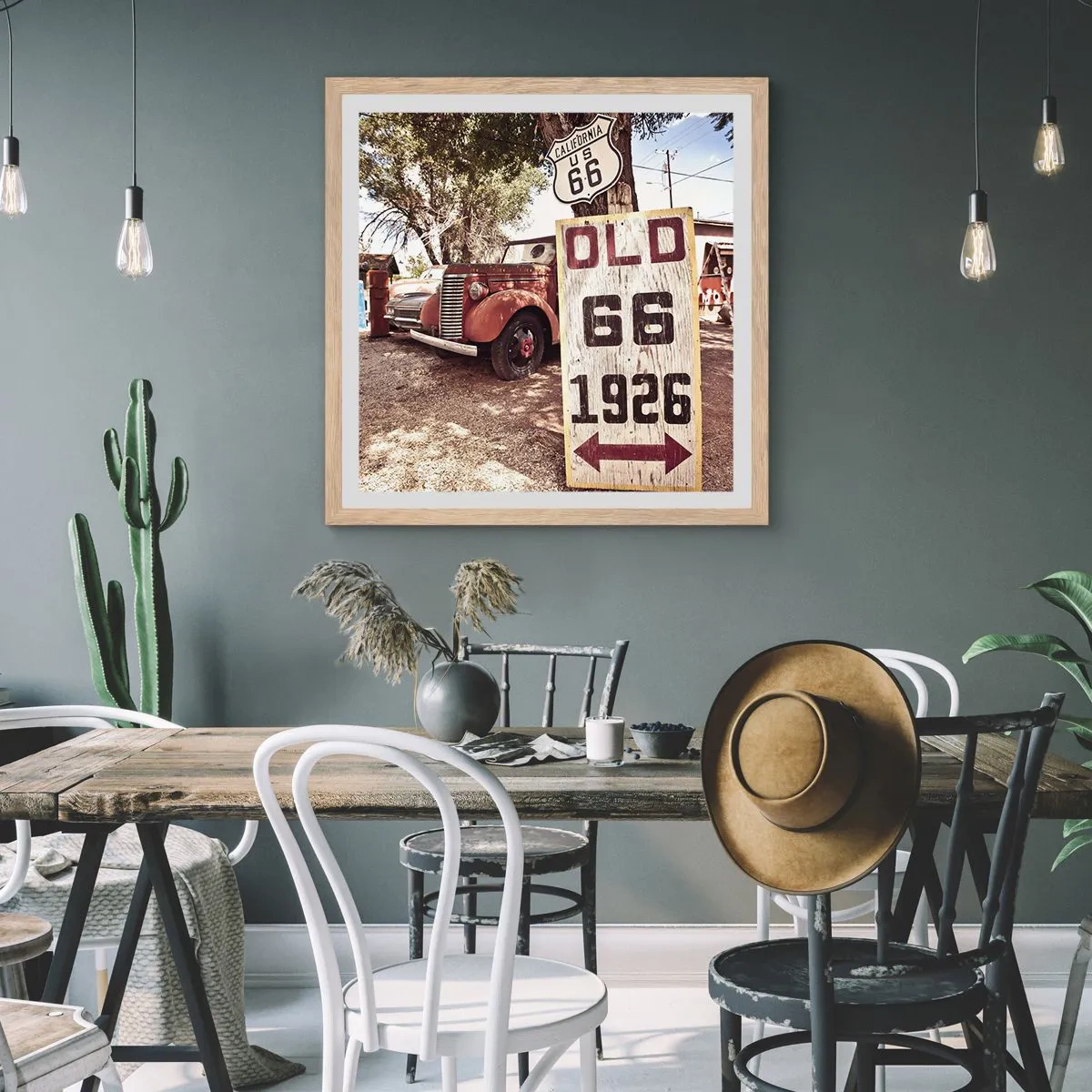 Affiche dans un chêne clair - Poster - La légende de la province américaine - 50x50 cm