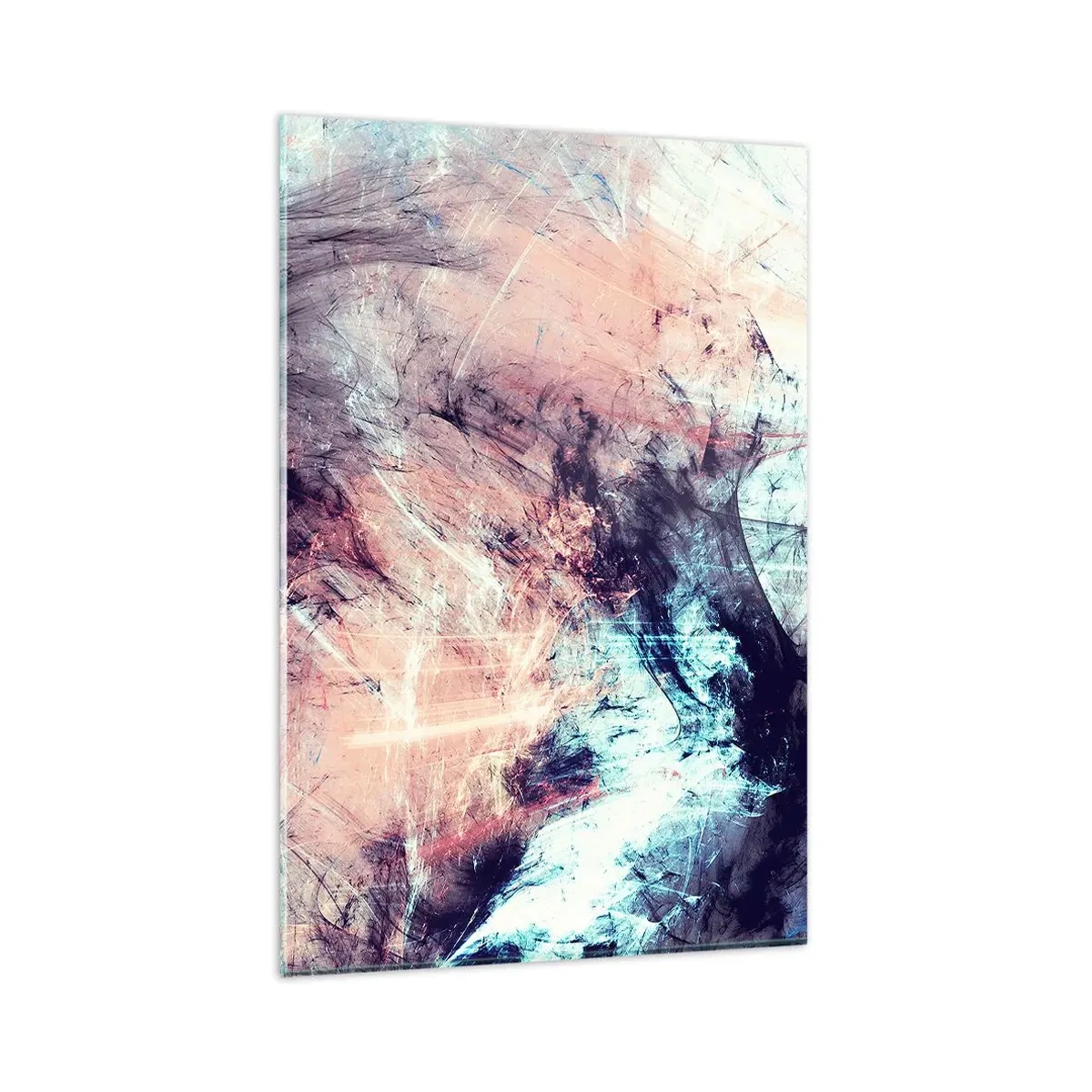 Impression sur verre - Image sur verre - Composition abstraite aux tons pastel et sombres - 80x120cm - Sentir le vent - Décoration murale moderne pour le salon et la chambre ARTTOR