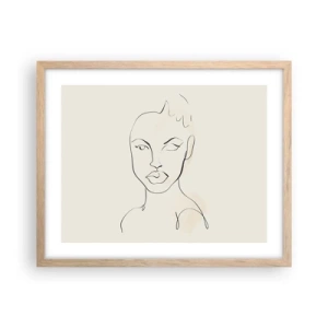 Affiche dans un chêne clair - Poster - Esquisse de la sensualité - 50x40 cm