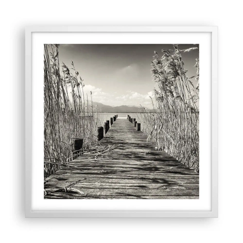 Affiche dans un cadre blanc - Poster - Dans le calme de l'herbe - 50x50 cm