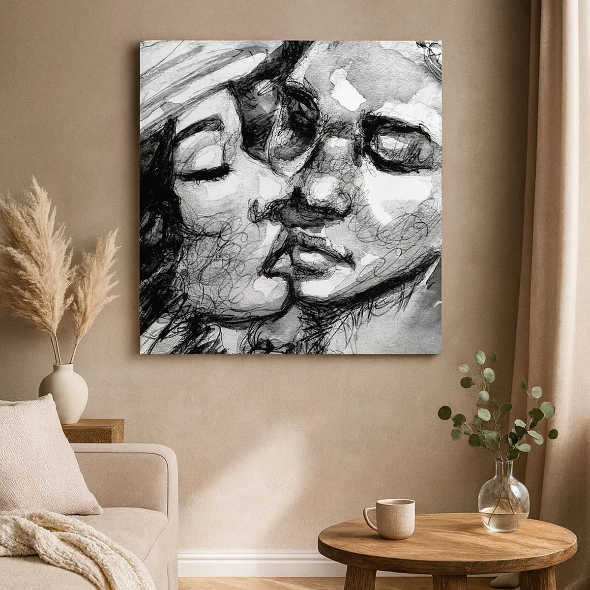 Impression sur toile - Image sur toile - Un moment tendre - 30x30 cm