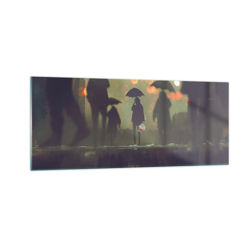 Impression sur verre - Image sur verre - Du point de vue d'une goutte de pluie - 100x40 cm