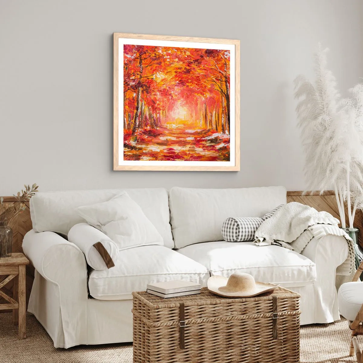 Affiche dans un chêne clair - Poster - Forêt de cuivre - 30x30 cm