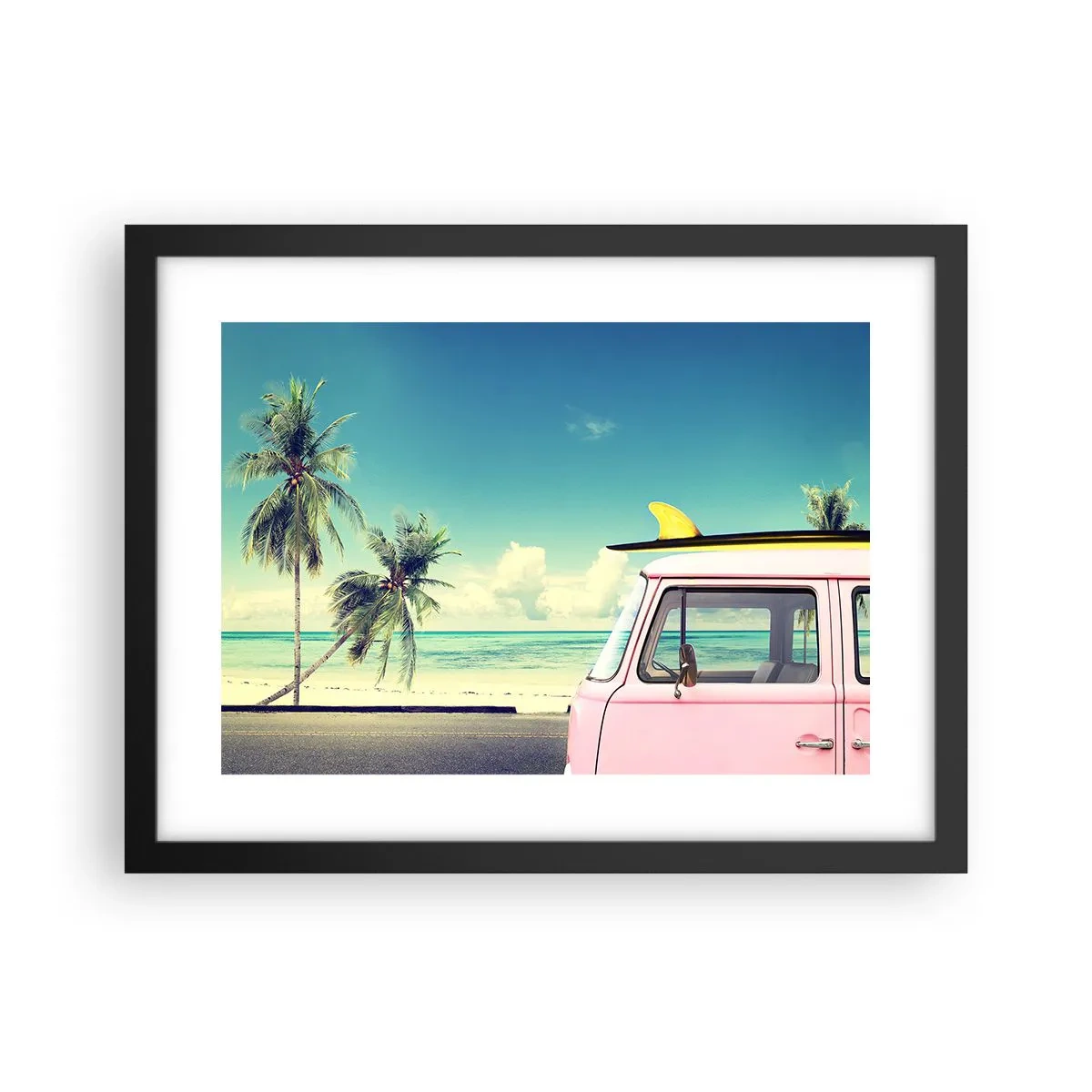 Affiche dans un cadre noir - Poster - Il est temps de commencer les vacances - 40x30 cm