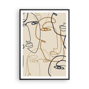 Affiche dans un cadre noir - Poster - Portrait multiplié - 70x100 cm